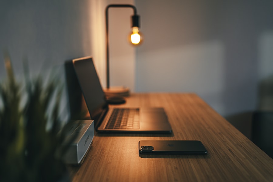 Office desk with computer